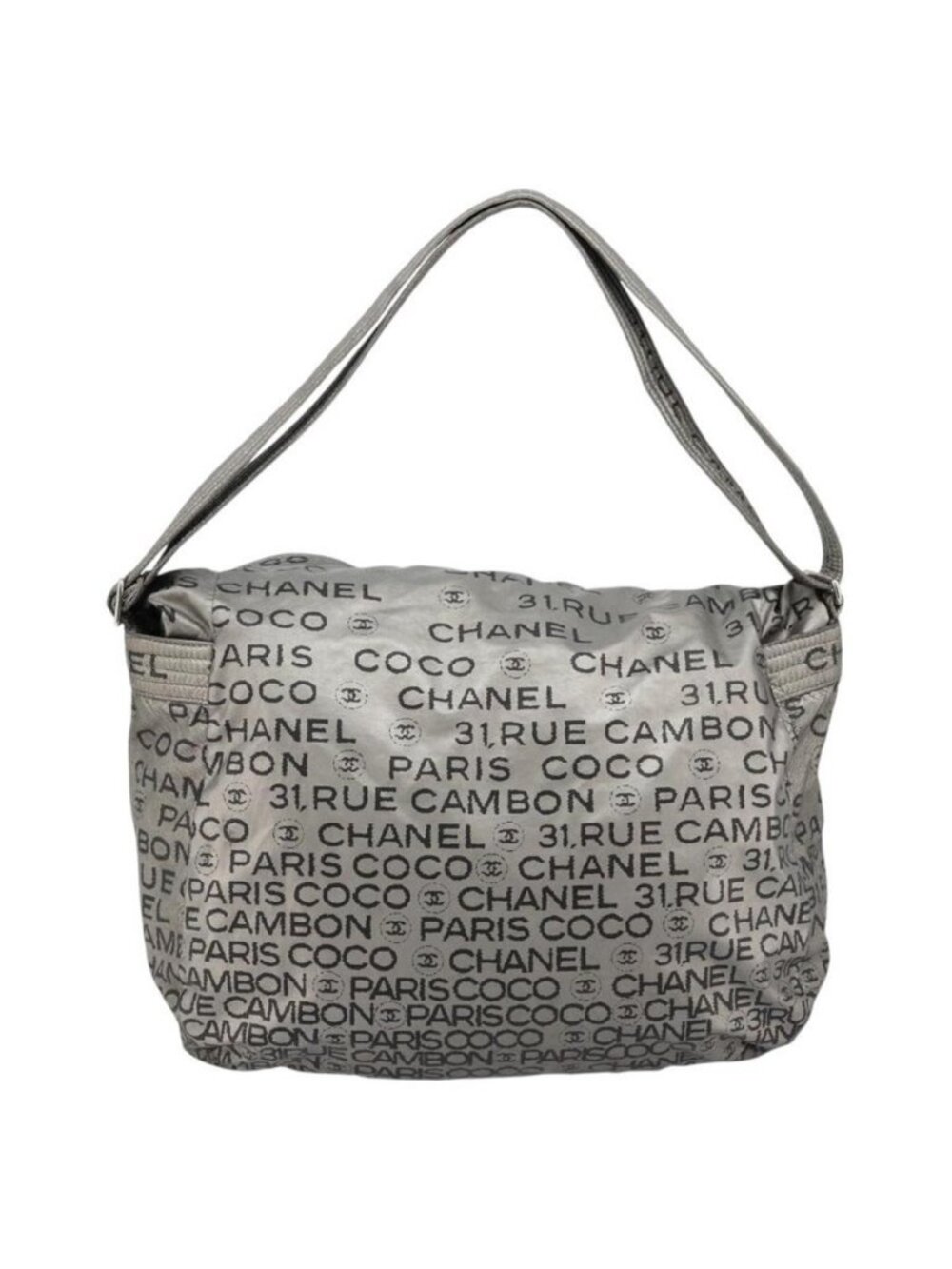 Authentic CHANEL Unlimited Shoulder Bag Coated Canvas 2way Silver CC - Picture 10 of 16